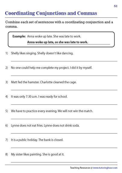 Conjunctions And Commas Worksheets Worksheets Library