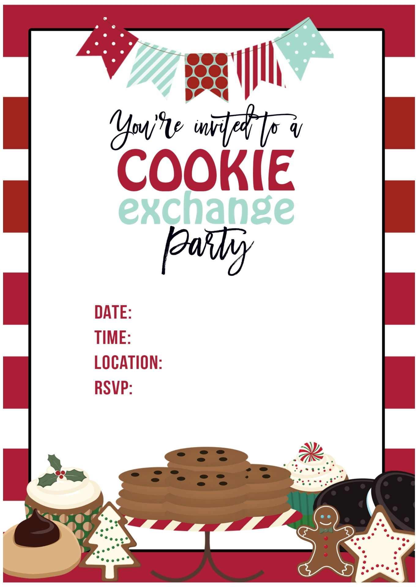 Cookie Swap Invitation Template 10 Free PDF Printables Printablee