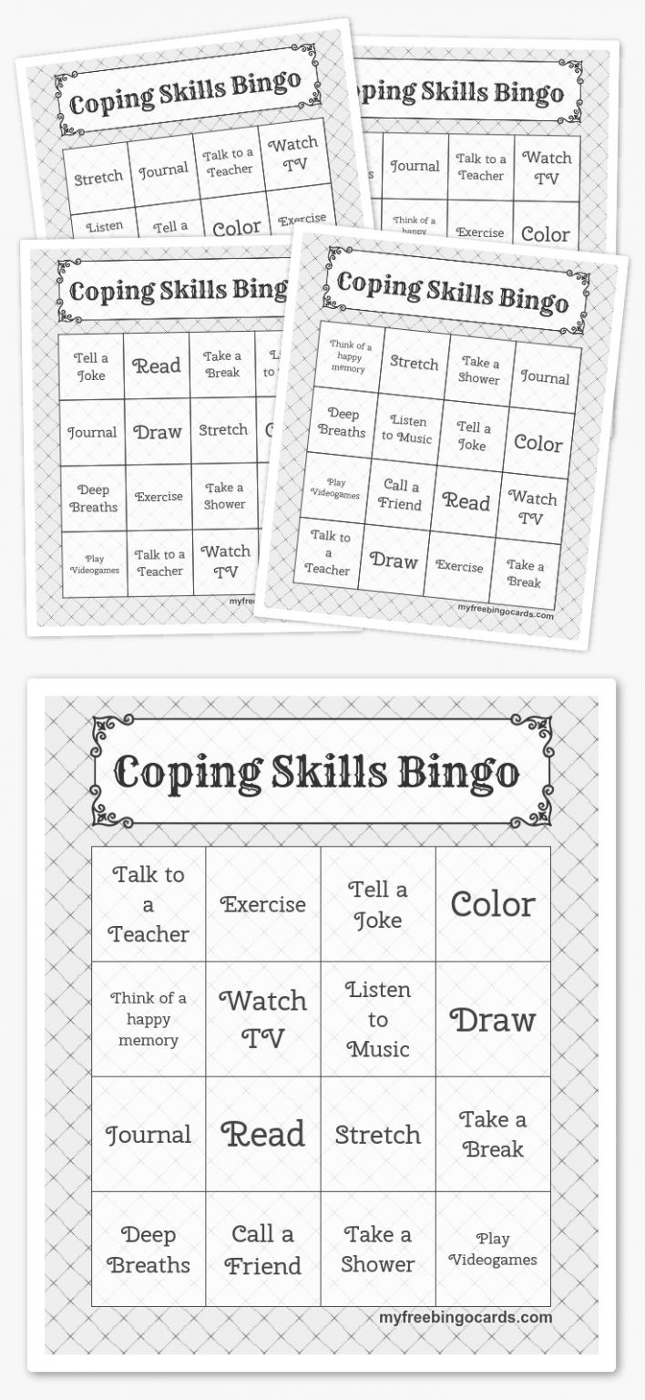 Coping Skills Bingo Free Printable Bingo Cards Bingo Printable 