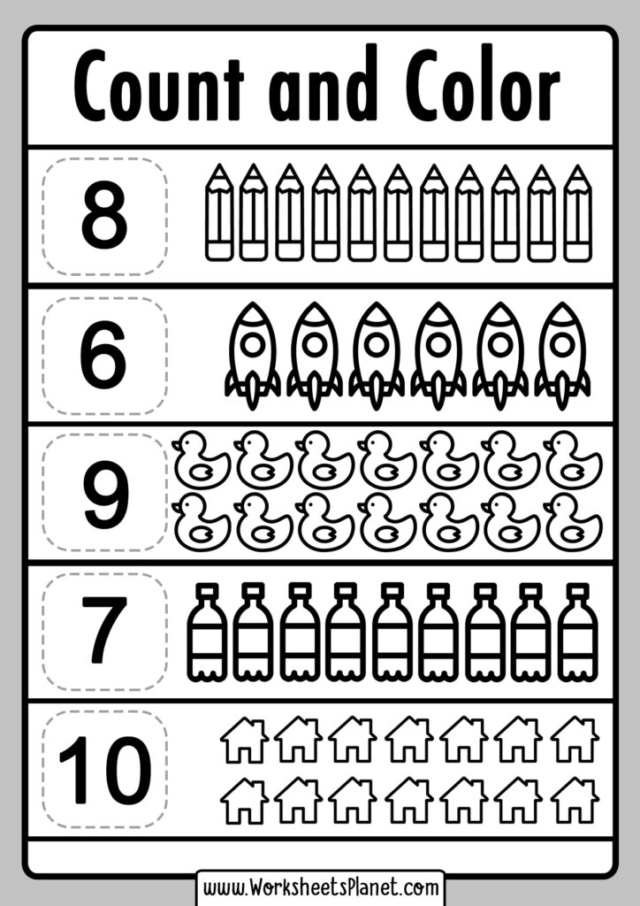 colour and count worksheets