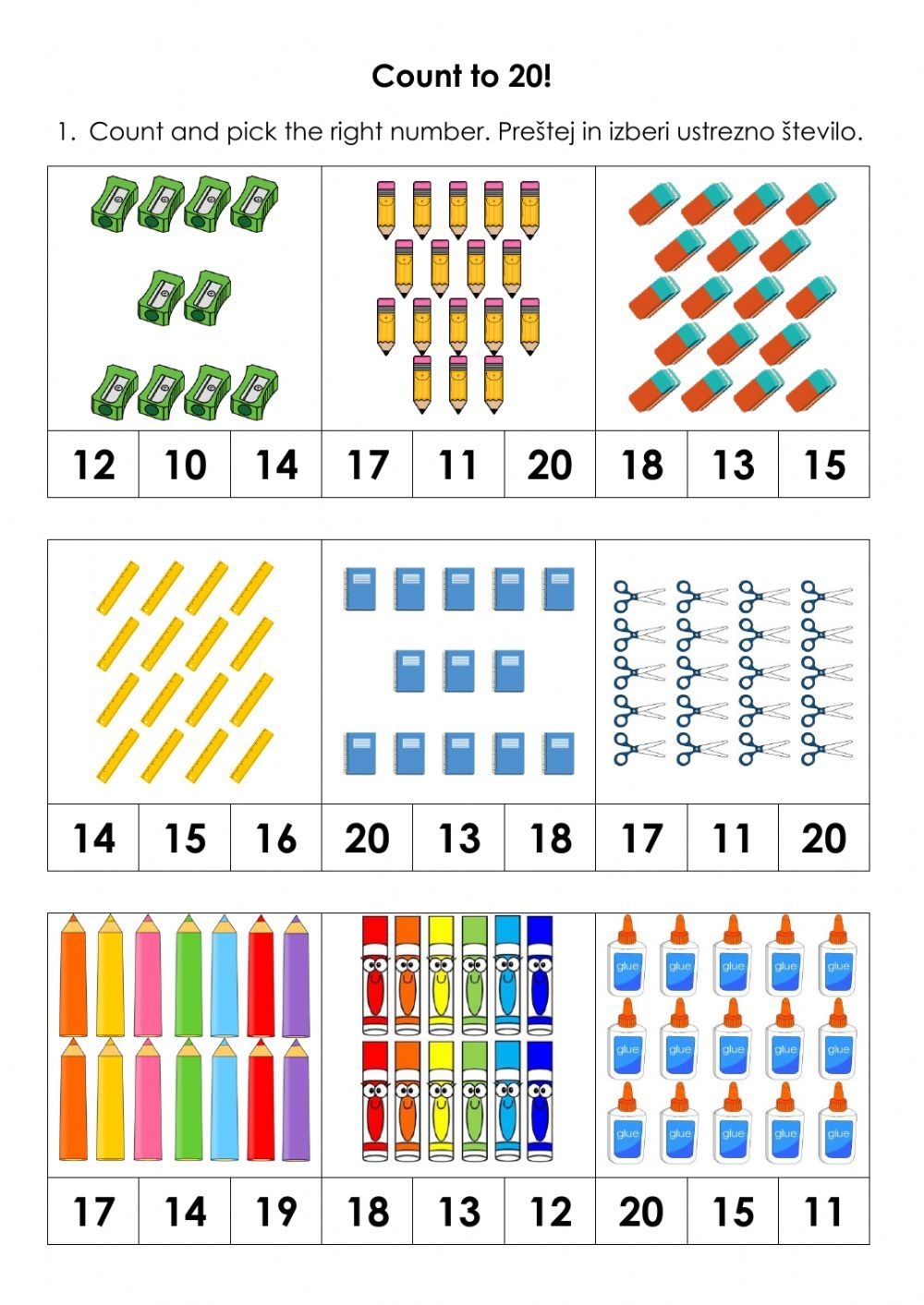 Counting 1 20 Worksheets Pdf CountingWorksheets