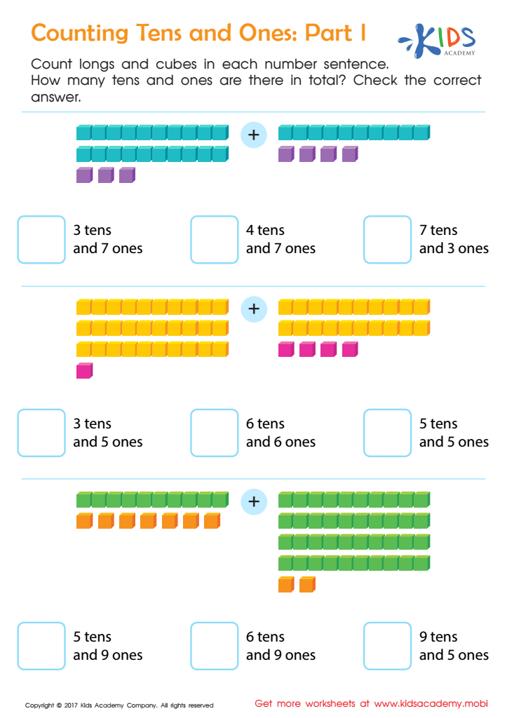 counting in tens worksheet