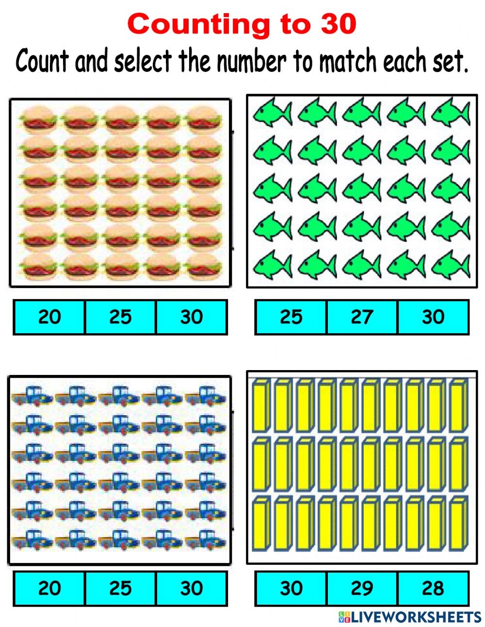 counting worksheets 1-20