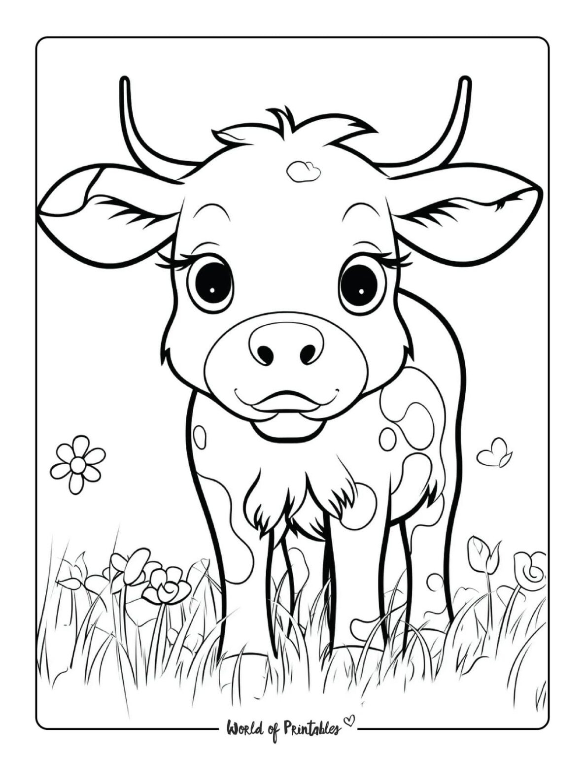 Cow Coloring Pages For Kids Adults World Of Printables