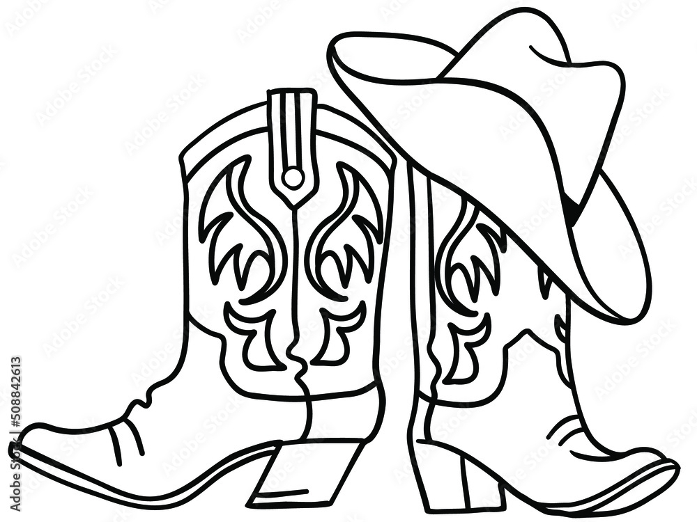 Cowboy Boot Coloring Page Buying Online Rbk bm