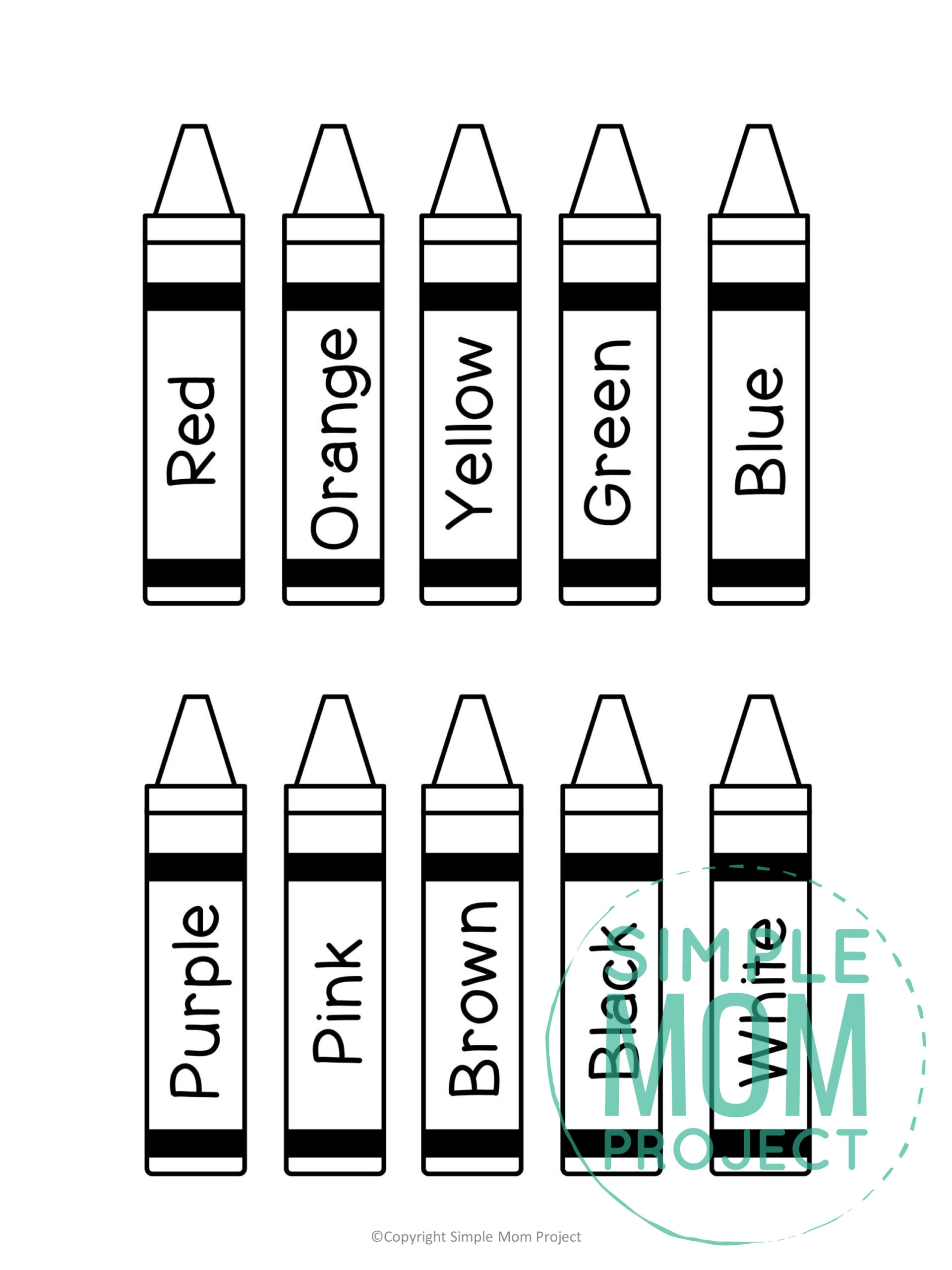 free printable color crayon printables