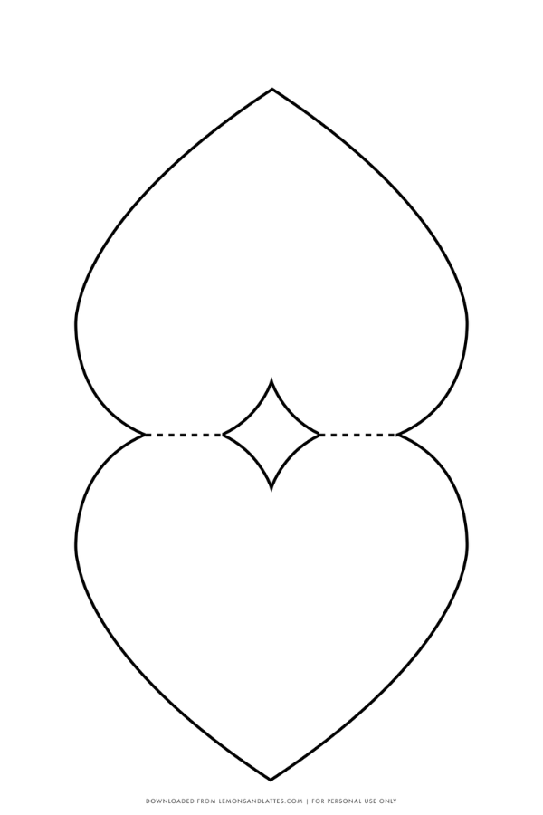 tulip in a heart card template printable