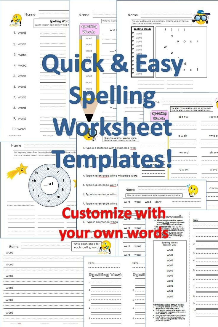 Create Free Spelling Word Worksheets Common Core Worksheets