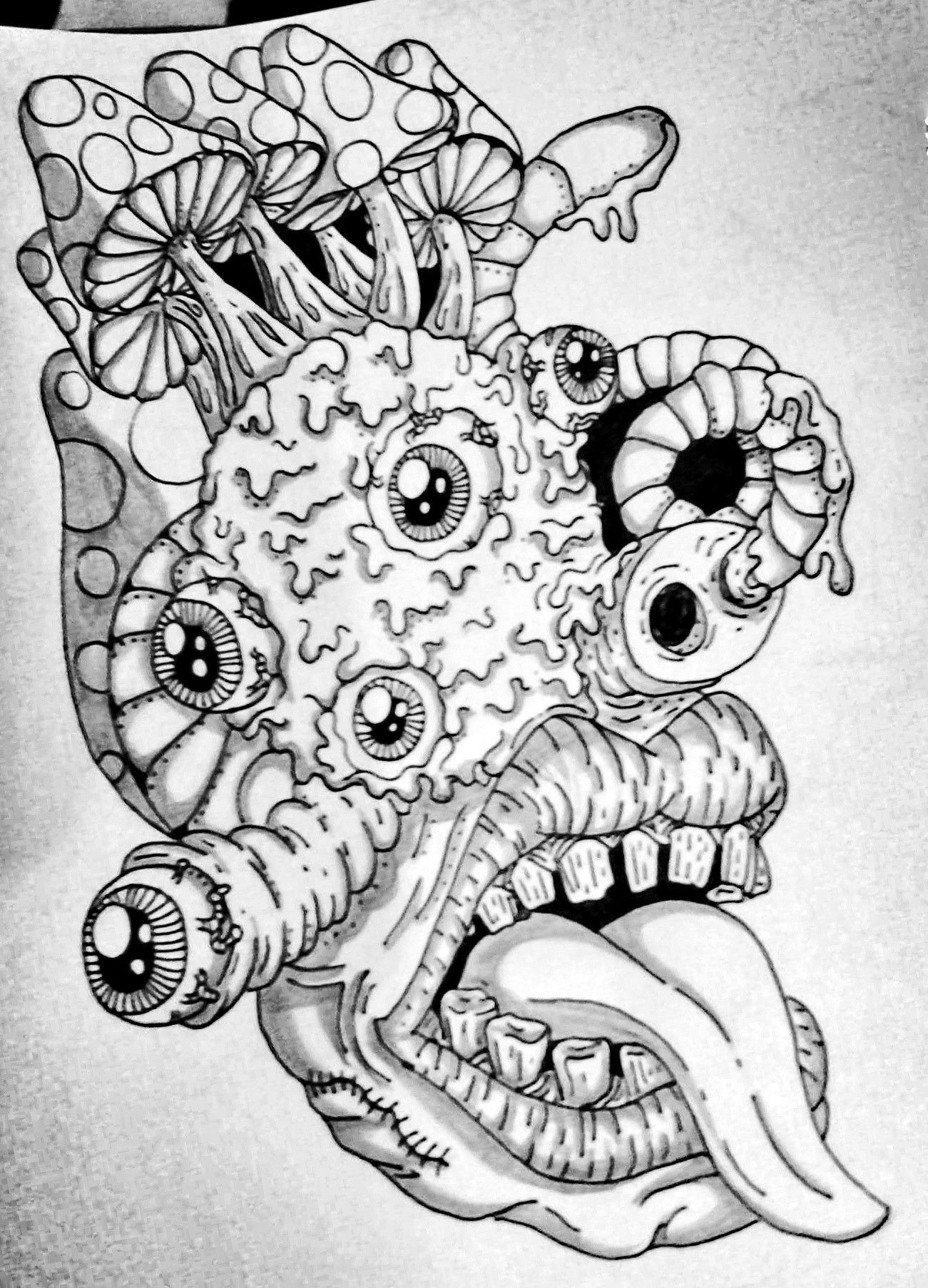 Creepy Trippy Coloring Pages