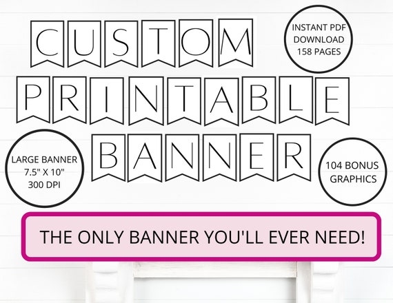 Custom Printable PDF BANNER Printable Alphabet Letter Banner Etsy