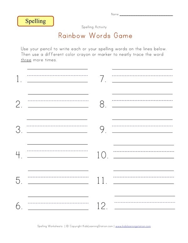 Customizable Spelling Worksheets Common Core Worksheets