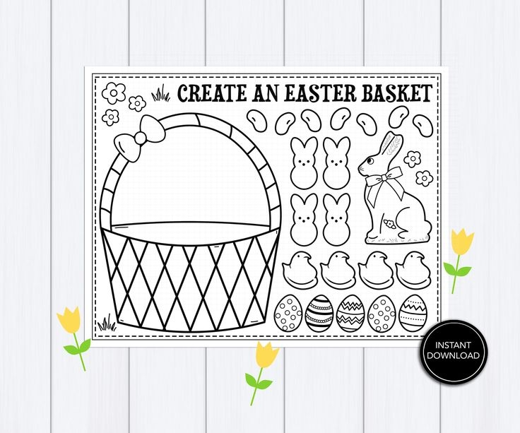 easter basket cut and paste