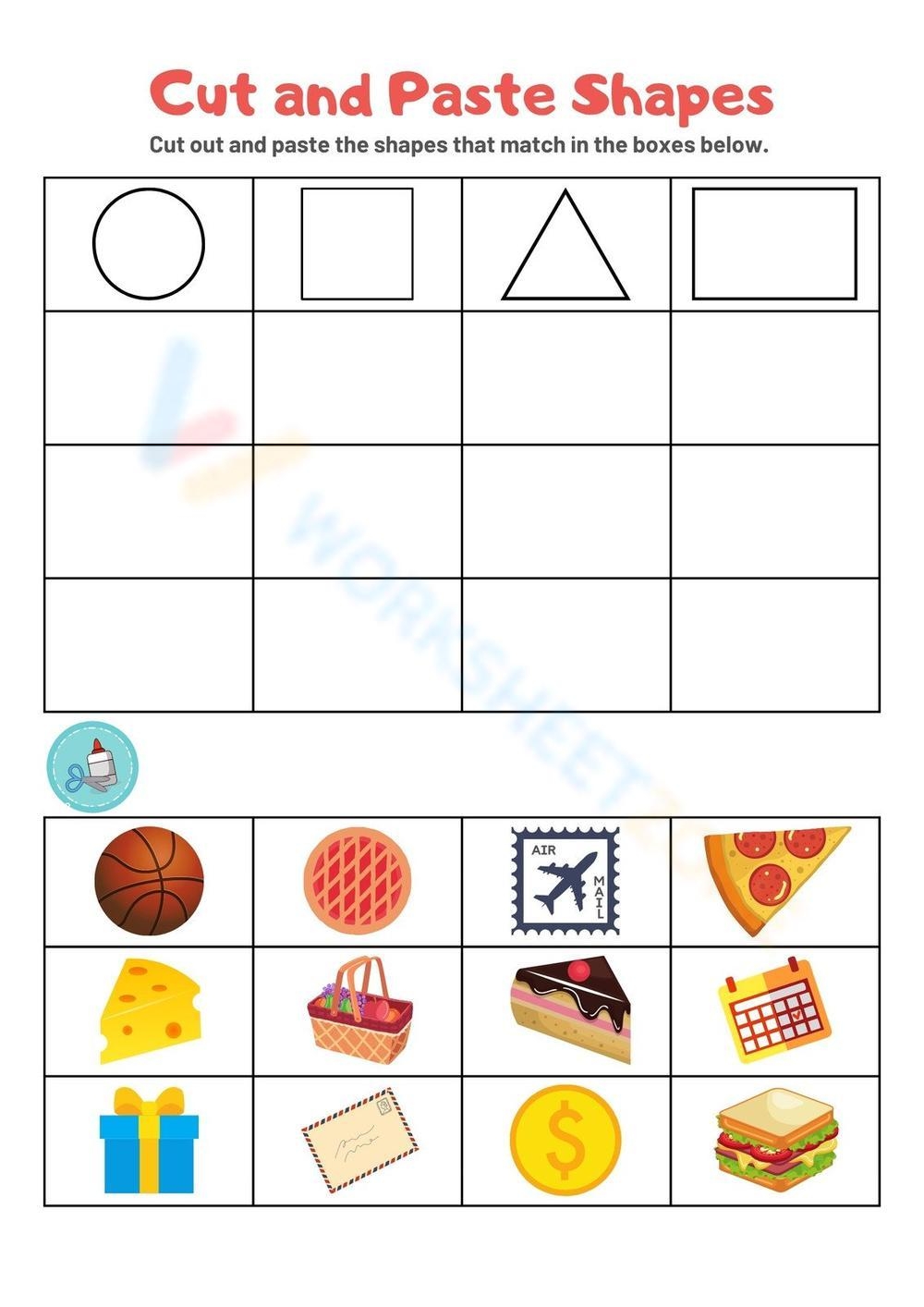 Cut And Paste Shapes Worksheet Worksheet Worksheets Library