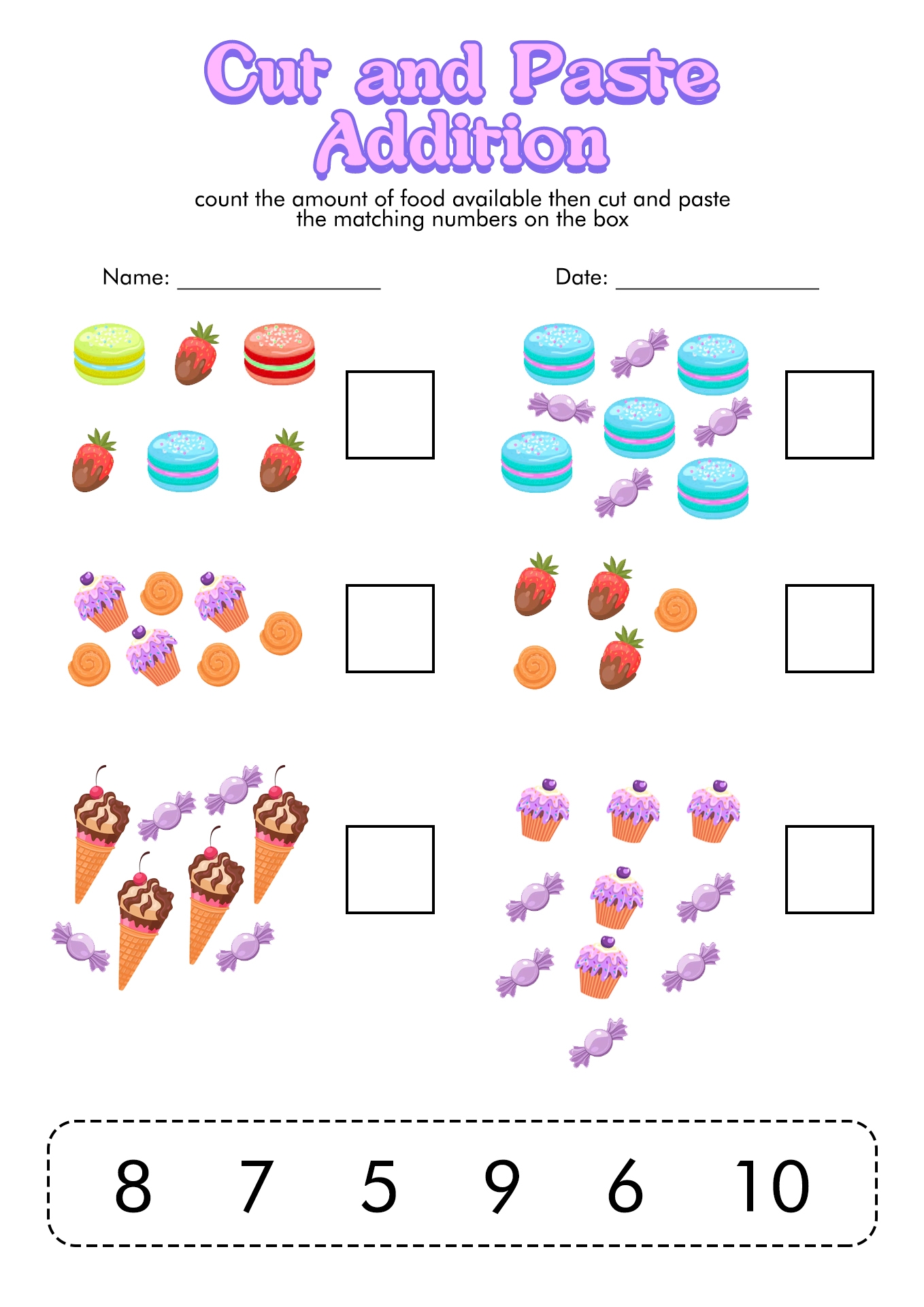 Cut And Paste Worksheets For Preschoolers Printable PDF Template