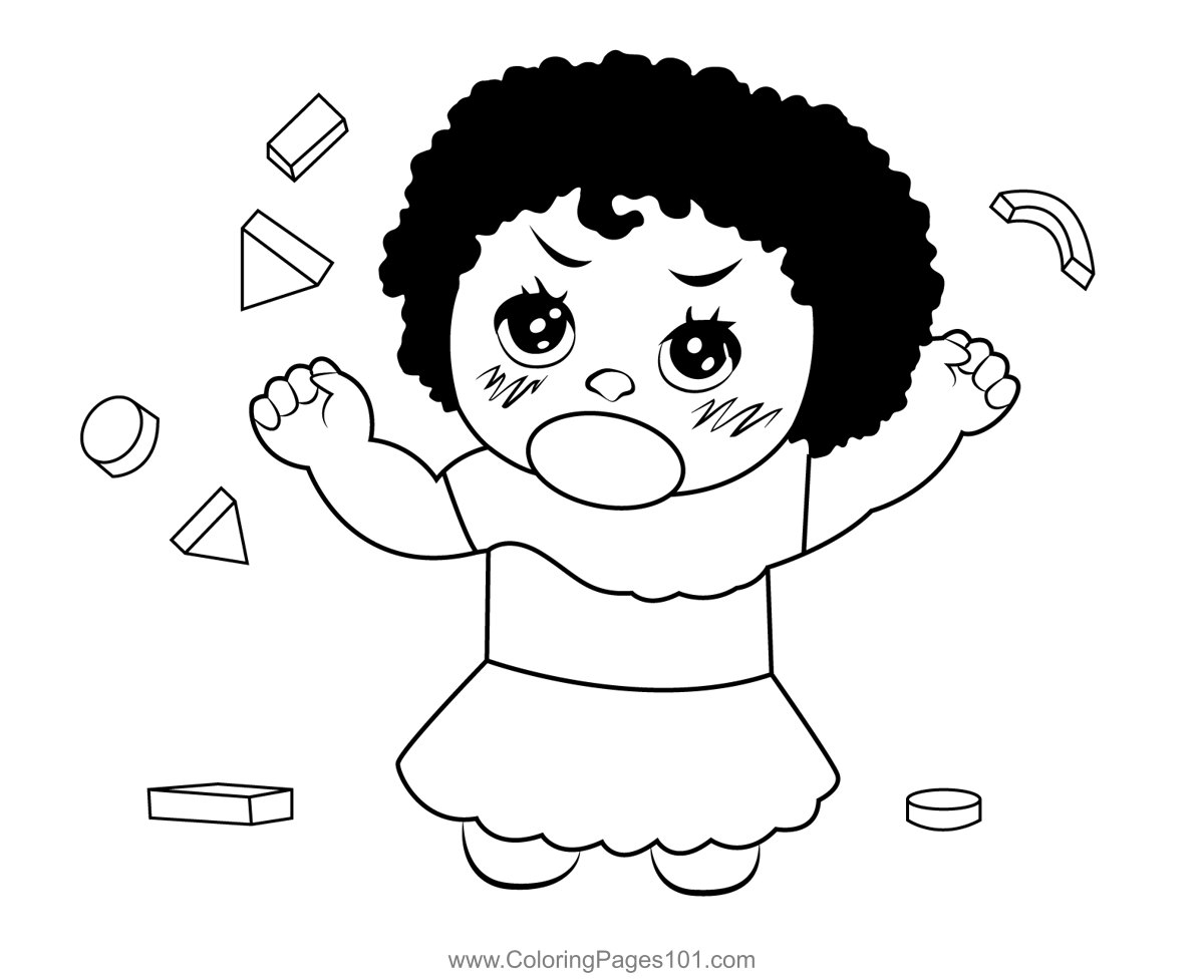 Cute Baby Girl Coloring Page For Kids Free Girls Printable Coloring 