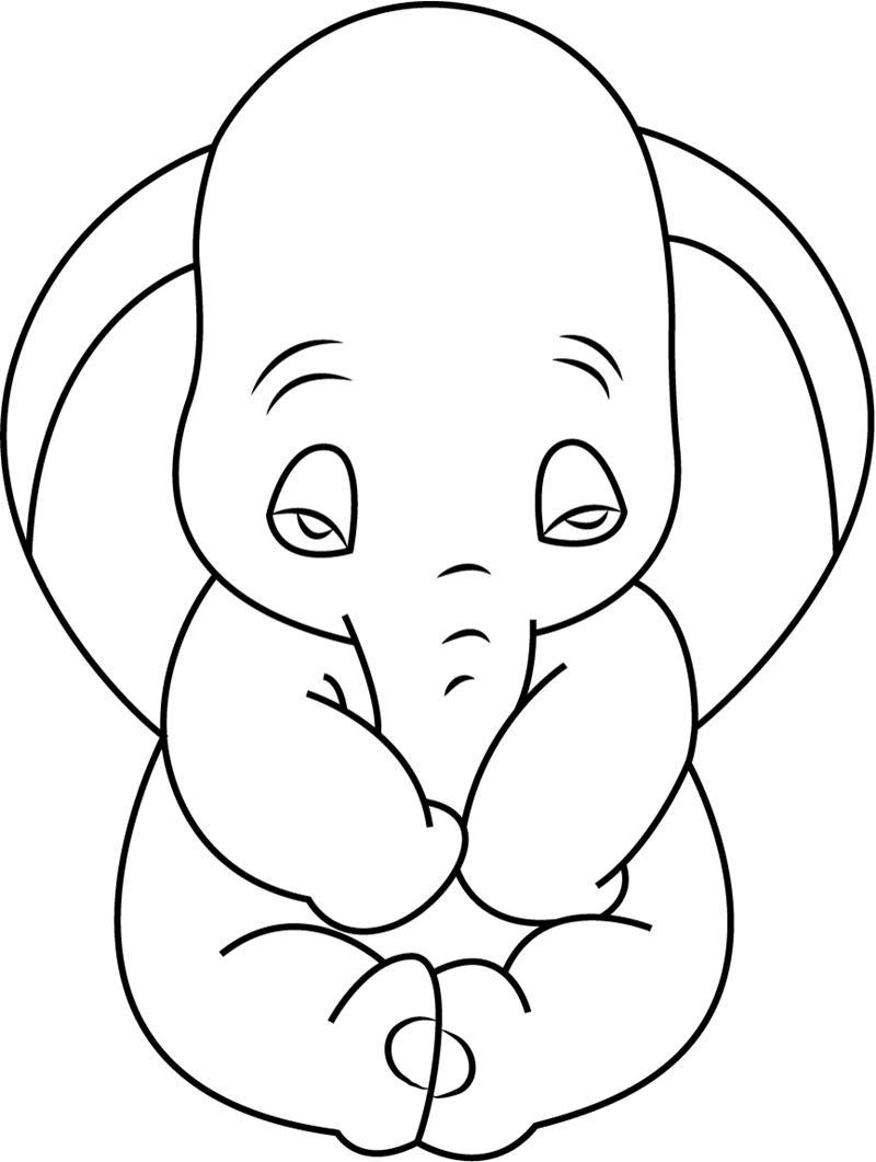 Cute Dumbo Coloring Page Free Printable Coloring Pages For Kids