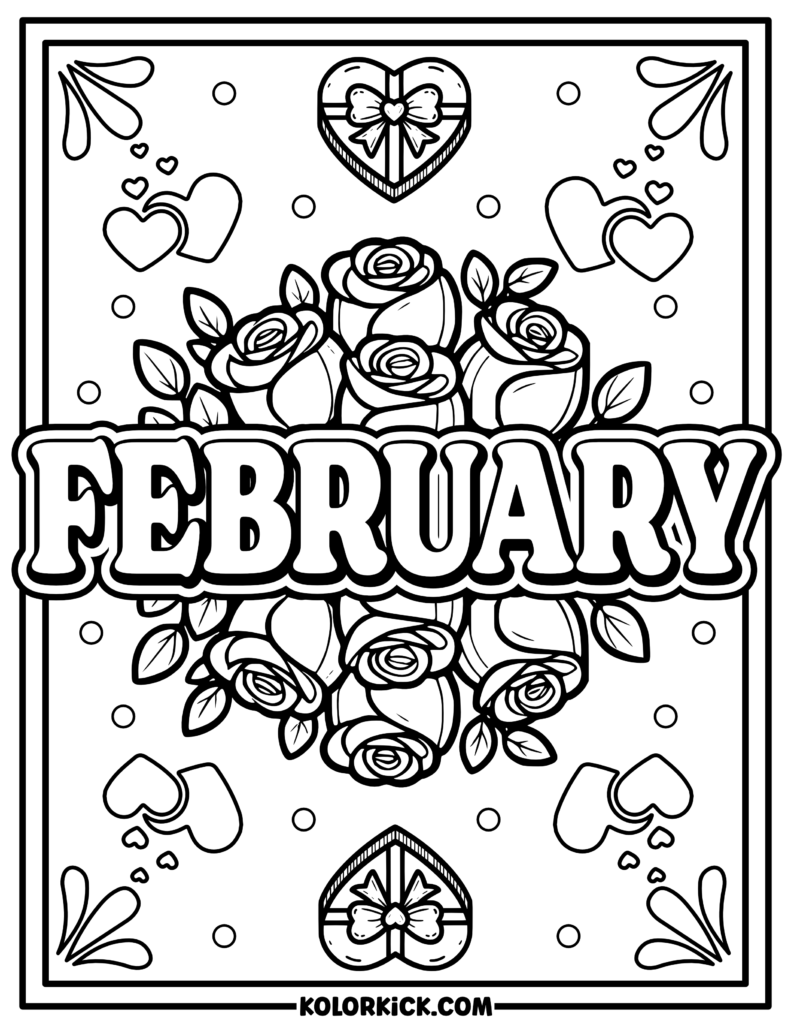 february coloring pages free