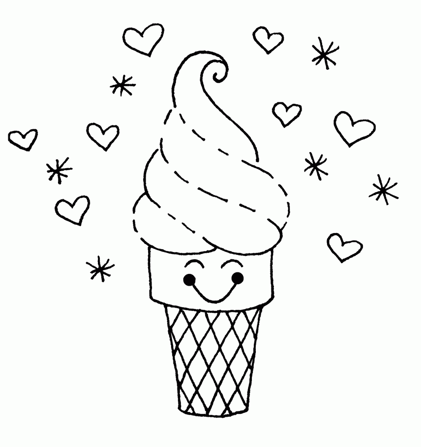 Cute Ice Cream Coloring Pages