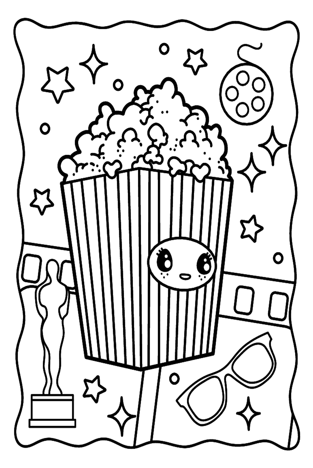 Popcorn Coloring Page