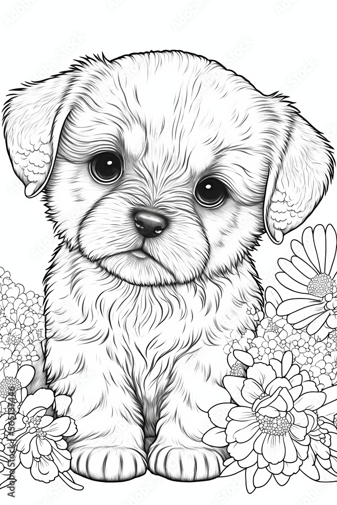 Puppy Cute Dog Coloring Pages
