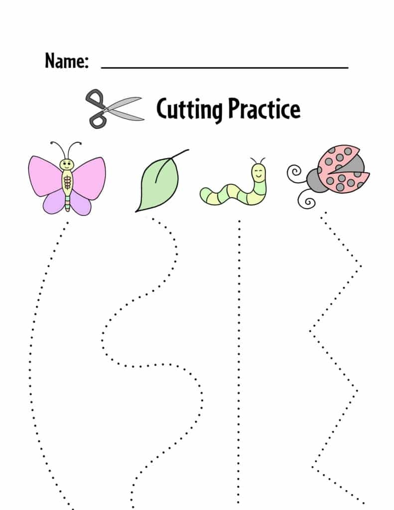 Cutting Practice Worksheets For Kids Free Printable Activity 