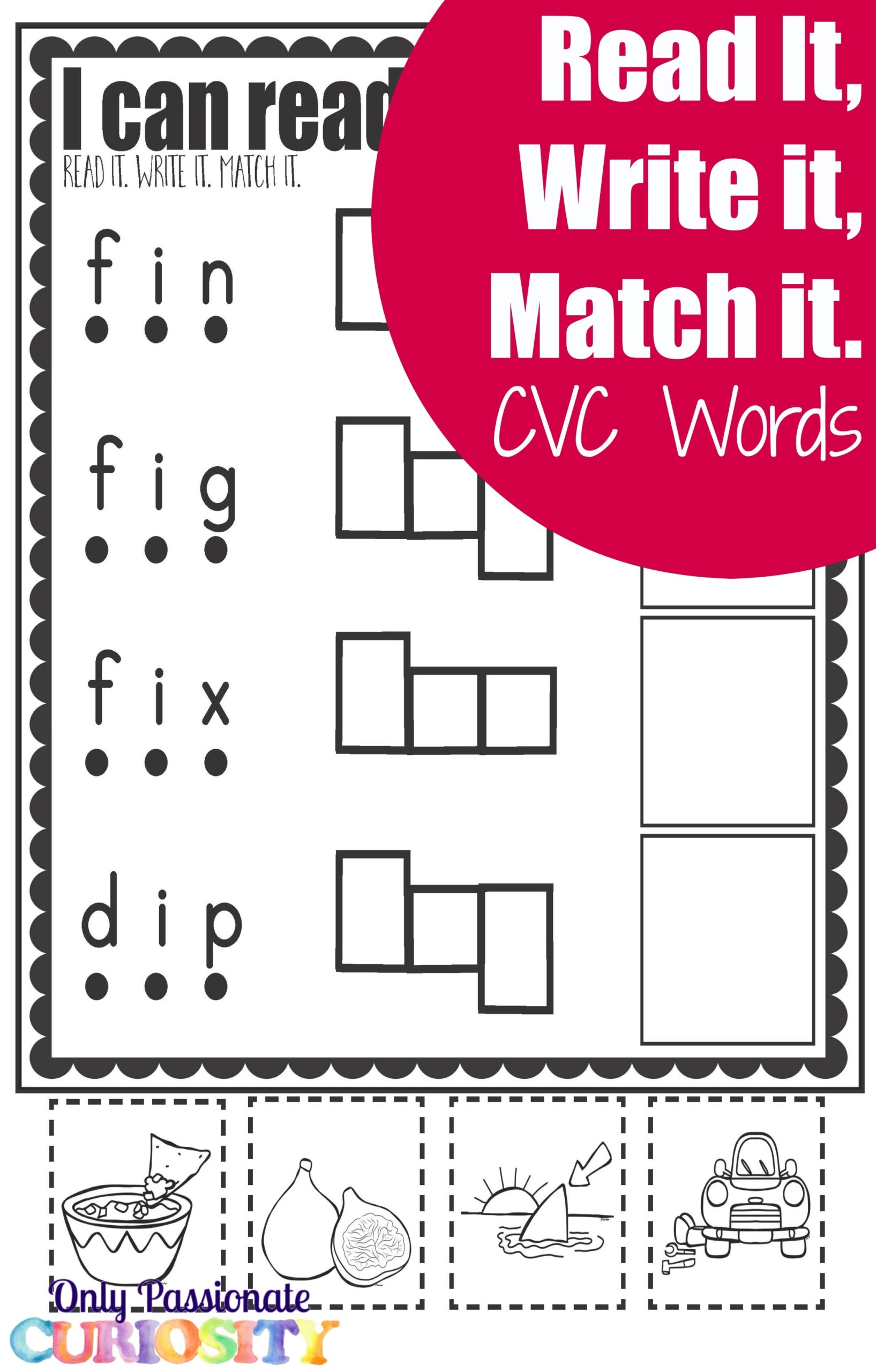 cvc words worksheets for kindergarten