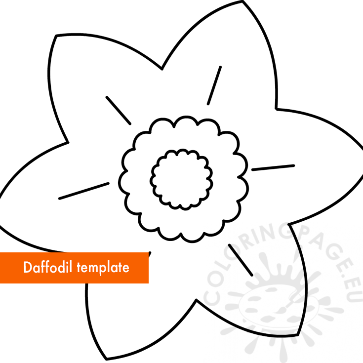Daffodil Flower Template Coloring Page