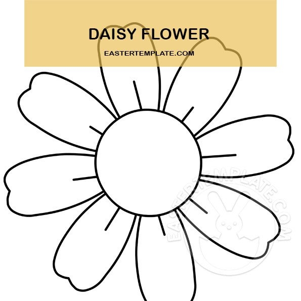 Daisy Flower Outline Printable Easter Template