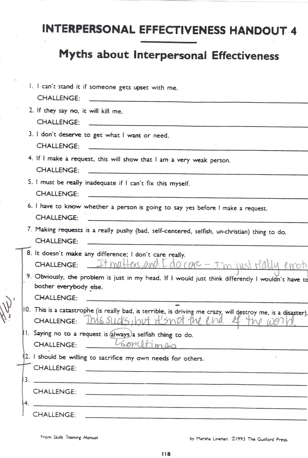 DBT Therapy Worksheets For Bpd DBT Worksheets