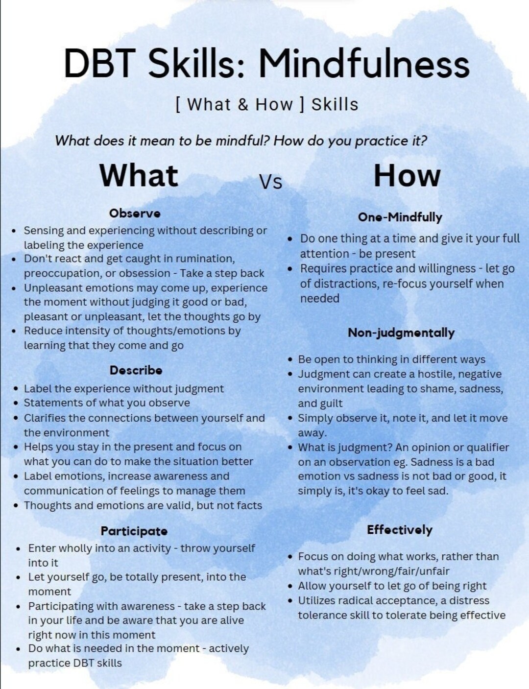 dbt mindfulness worksheets