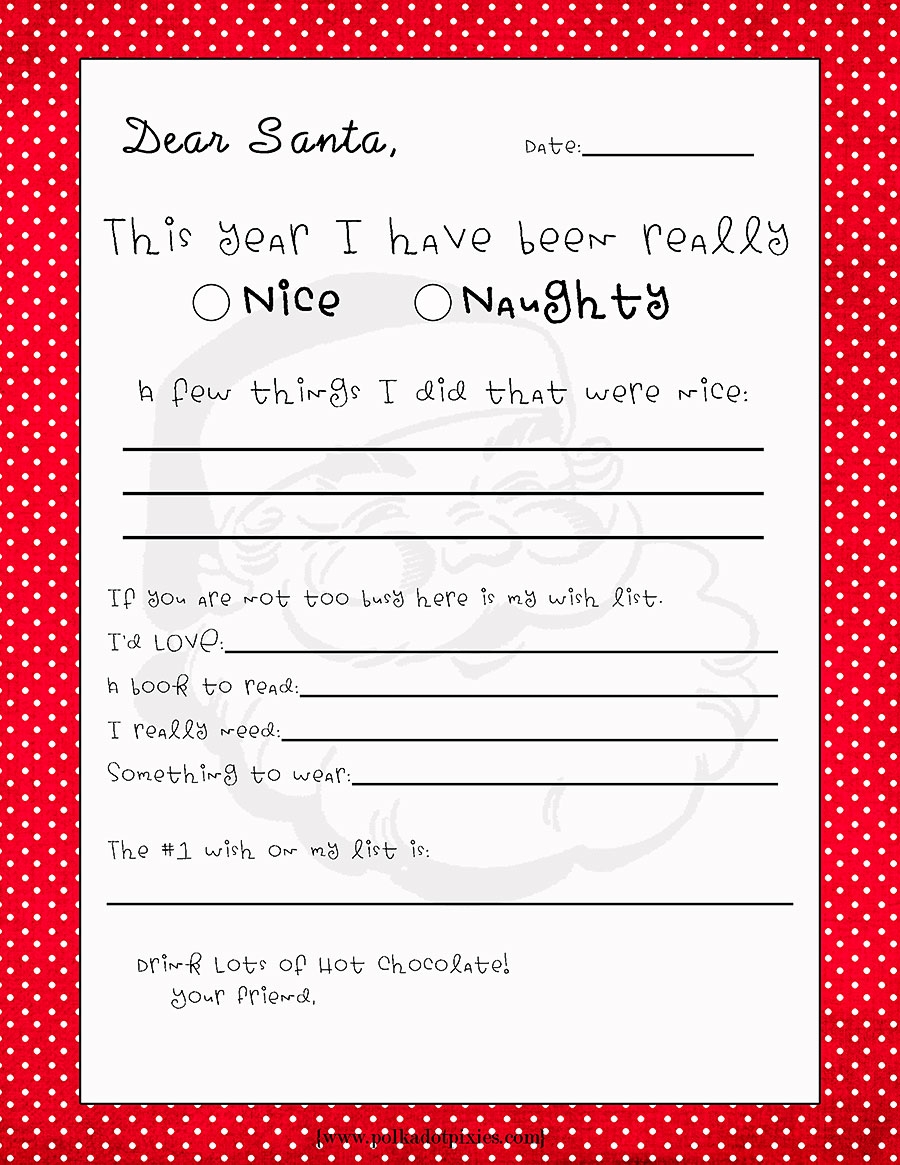 Dear Santa Letter Template Printable Printable Templates
