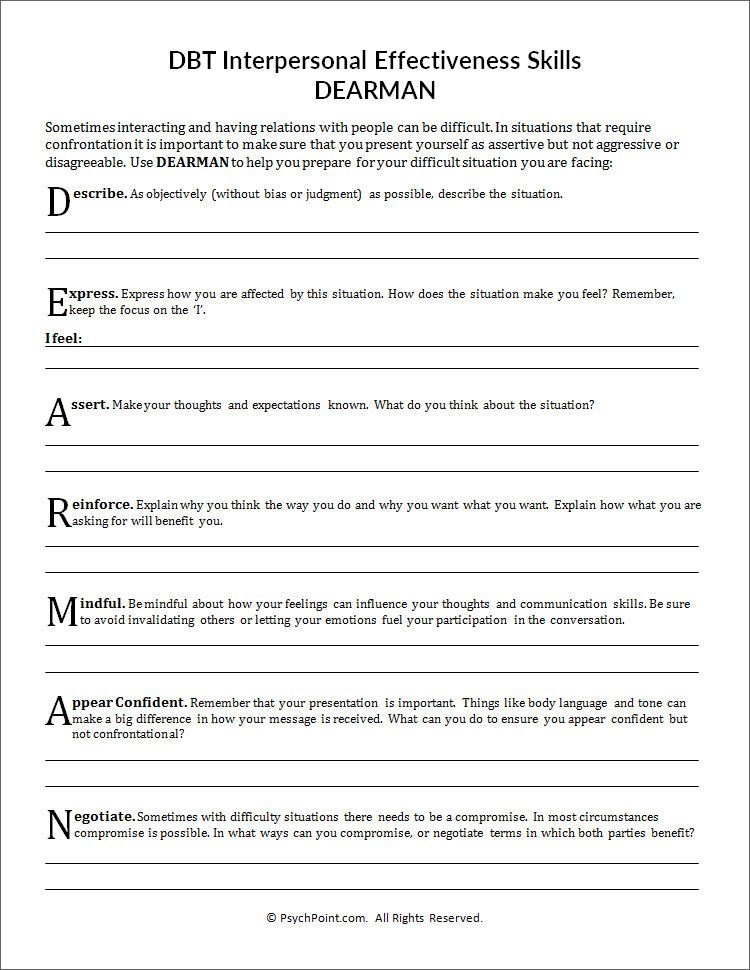 dearman worksheet
