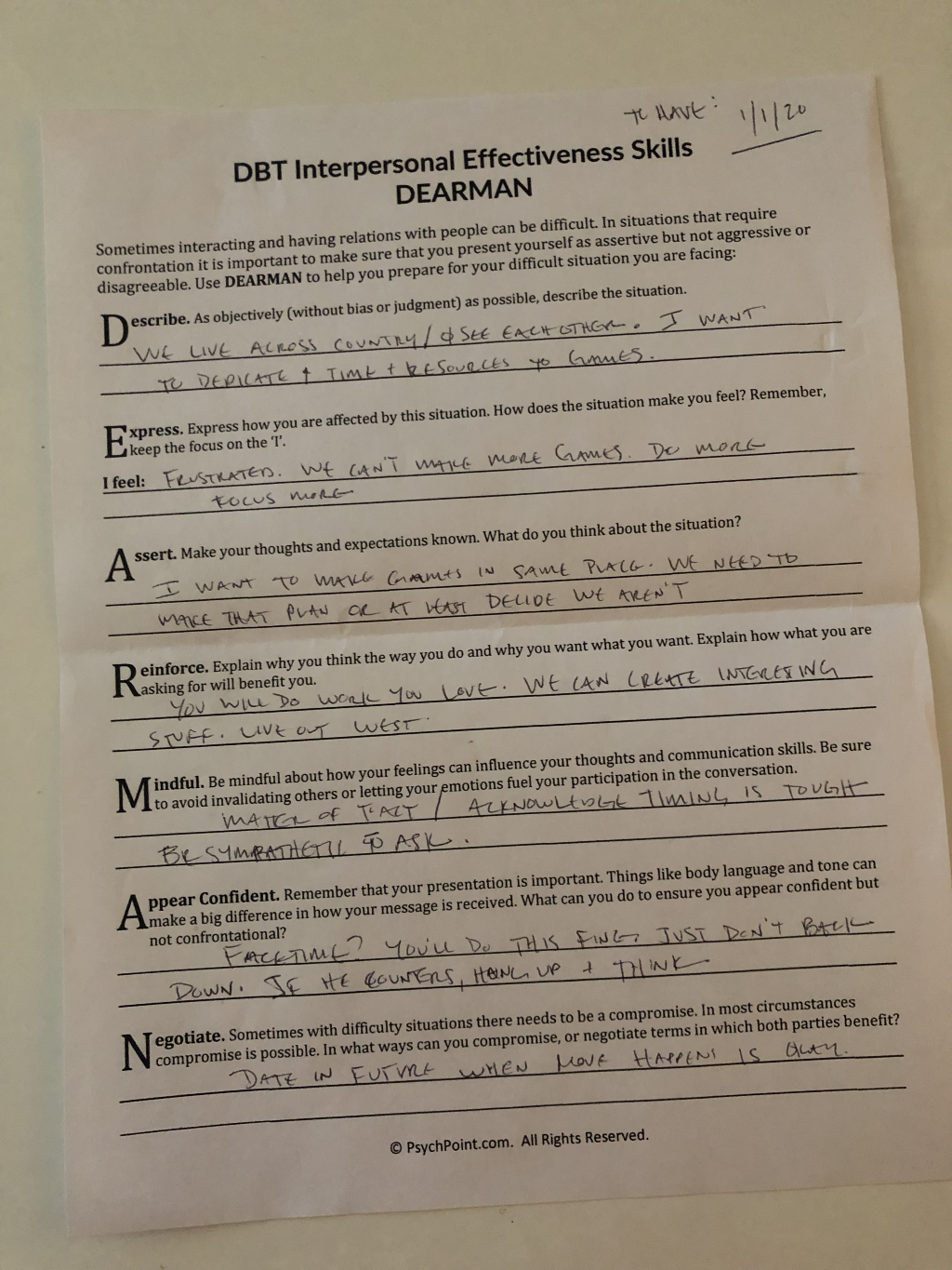 DEARMAN Dialectical Behavior Therapy Dbt Interpersonal