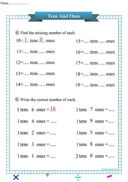 tens and ones worksheets pdf