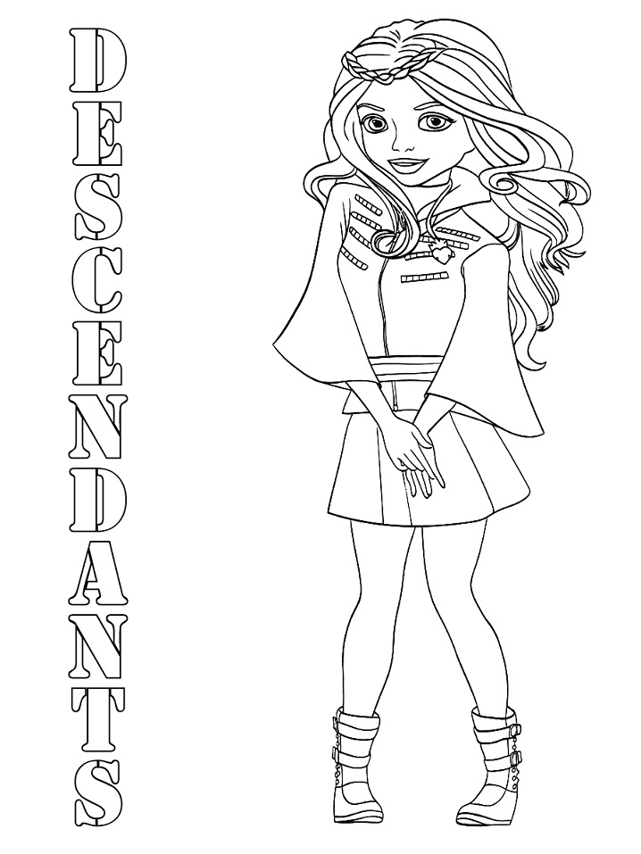 descendants free coloring pages