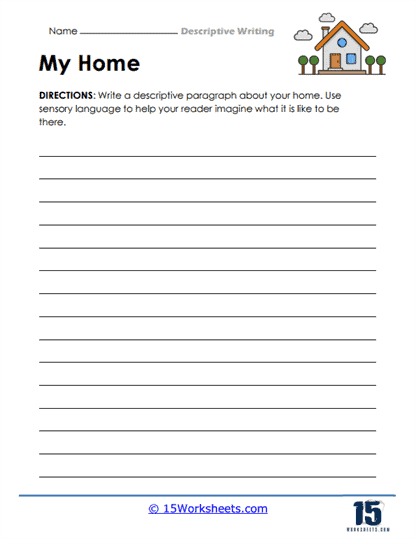 worksheet for descriptive writing