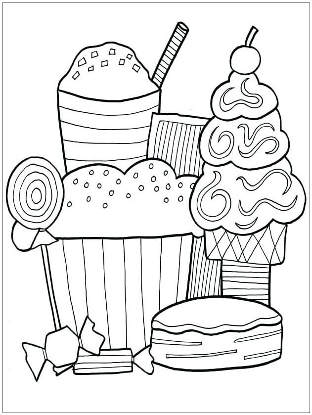 Dessert Coloring Page Free Printable Coloring Pages For Kids