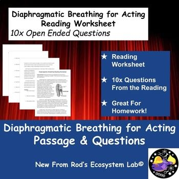 Diaphragmatic Breathing For Acting Reading Worksheet Editable 