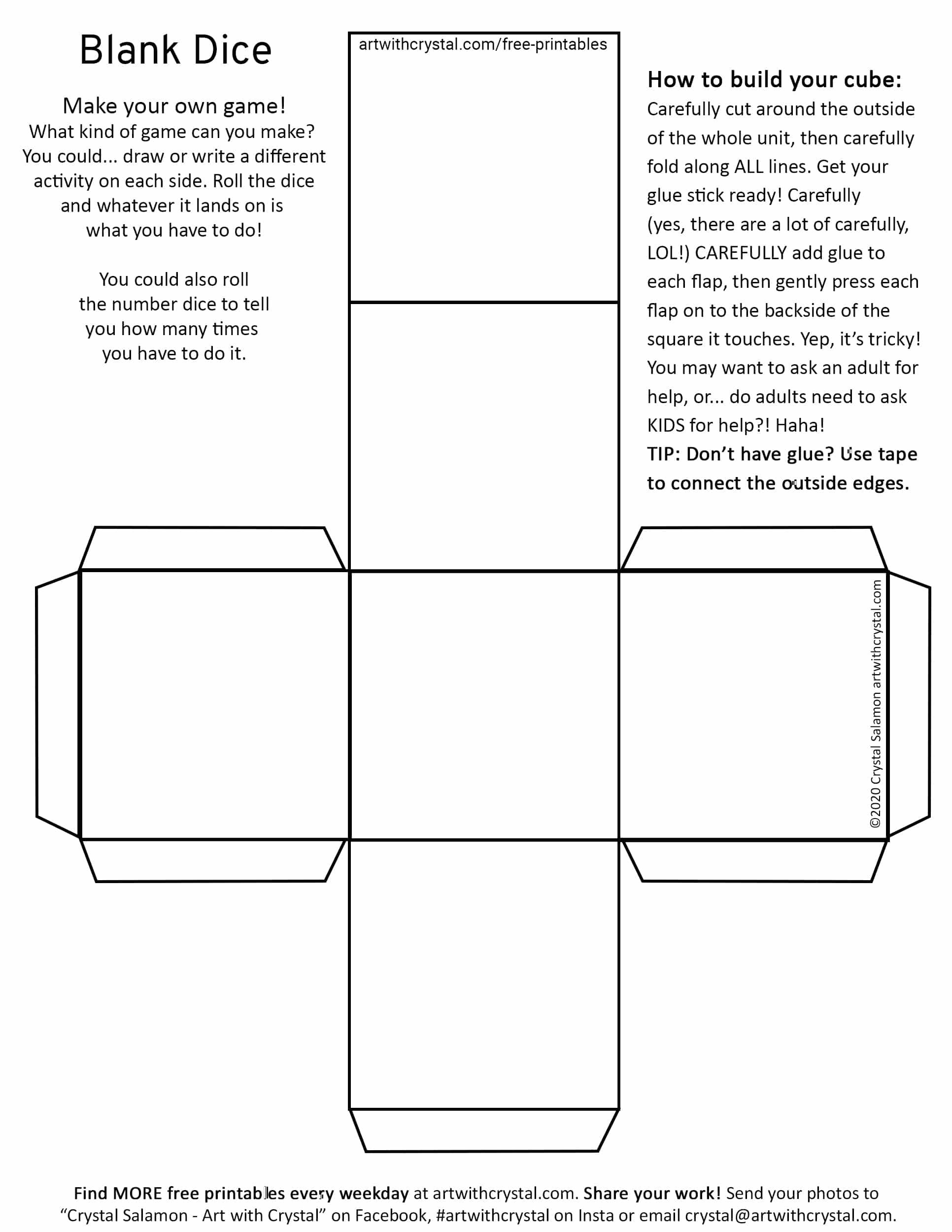 Dice O Rama FREE Printable Dice Art With Crystal