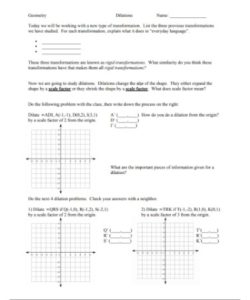 Dilations Worksheet PDF Free Download PRINTABLE 