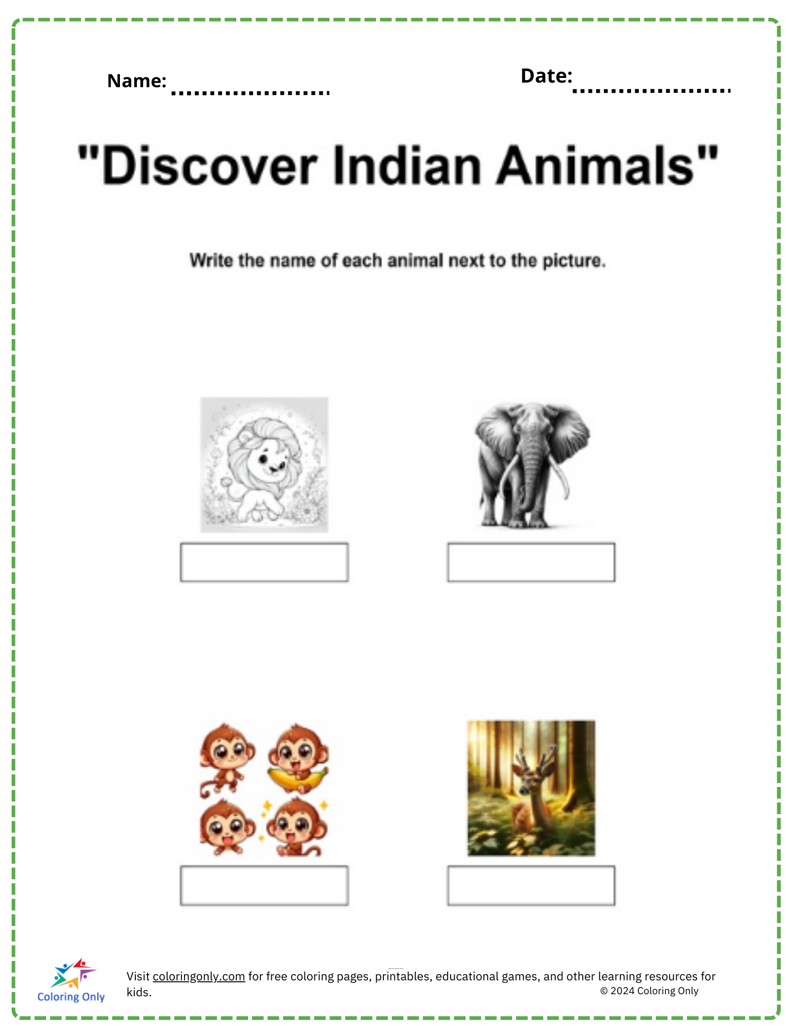 animal pictures free printable