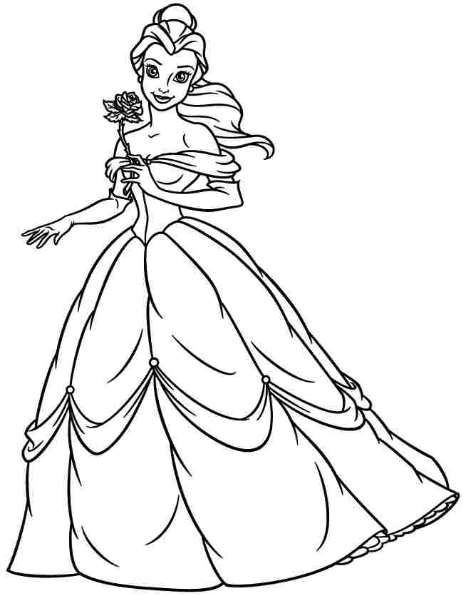 Disney Princess Belle Coloring Pages Coloring Home