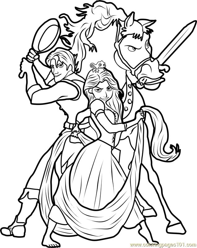 Disney Tangled Coloring Page Free Tangled Coloring Pages