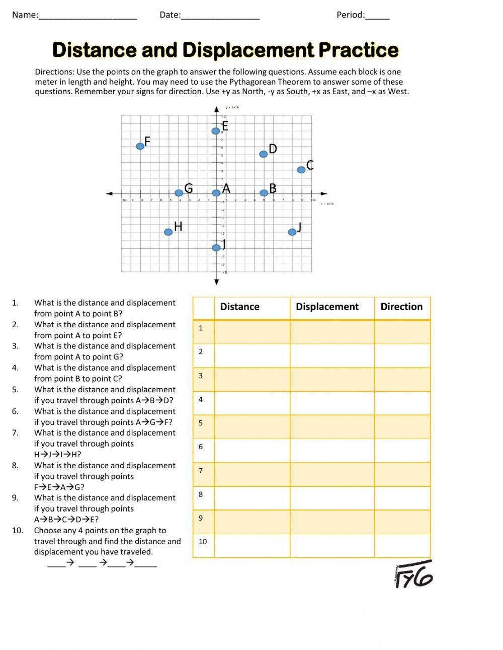 Distance And Displacement Worksheet 1 PDF Worksheets Library