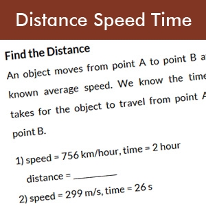 distance time and speed worksheet