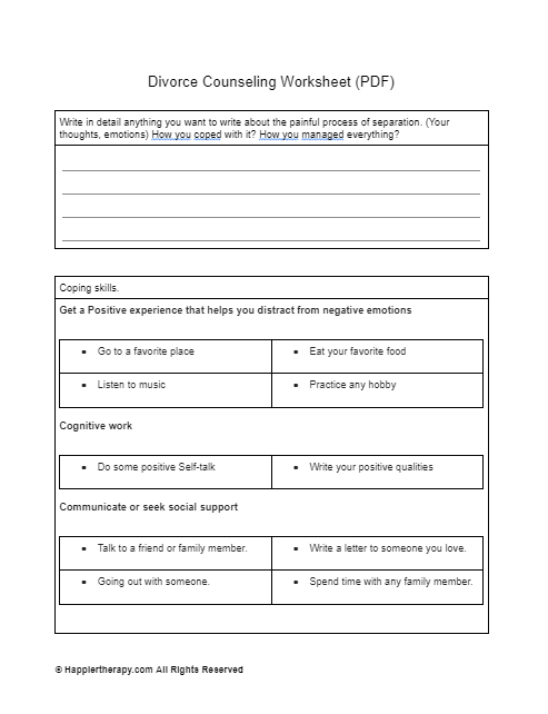 divorce worksheet