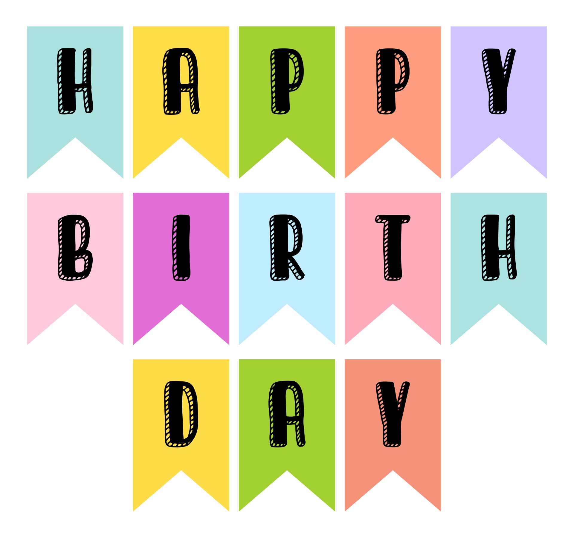 DIY Birthday Banner Template 10 Free PDF Printables Printablee