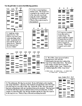 dna fingerprinting worksheet