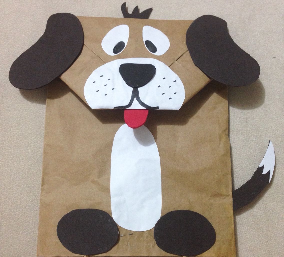 dog paper bag puppet printable