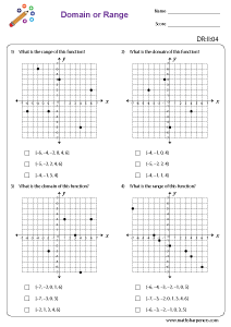 DOMAIN AND RANGE Math Sharpeners